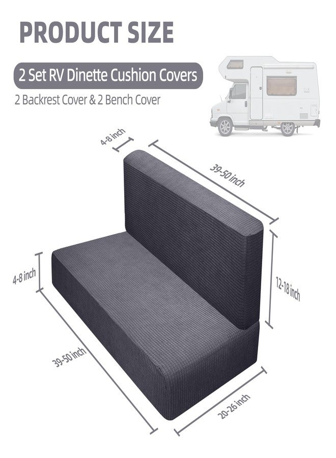 UCandy RV Dinette Cushion Covers, Camper Cushion Slipcover Stretch Sofa Chair Cover Furniture Protector for RV Camper Car Bench Backrest Covers & Bench Covers (Gray) - Image 2